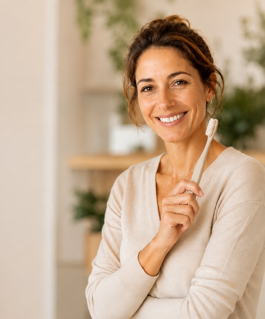 Persona de mediana edad con sonrisa natural y saludable en Marbella